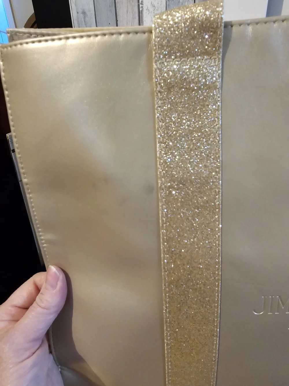Jimmy Choo Parfums XL Gold Tote Bag
